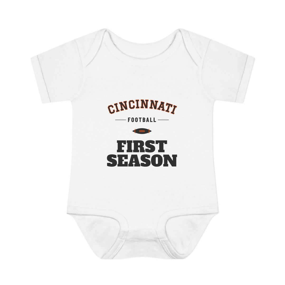 First Season Baby Bodysuit — Cincinnati Football Edition