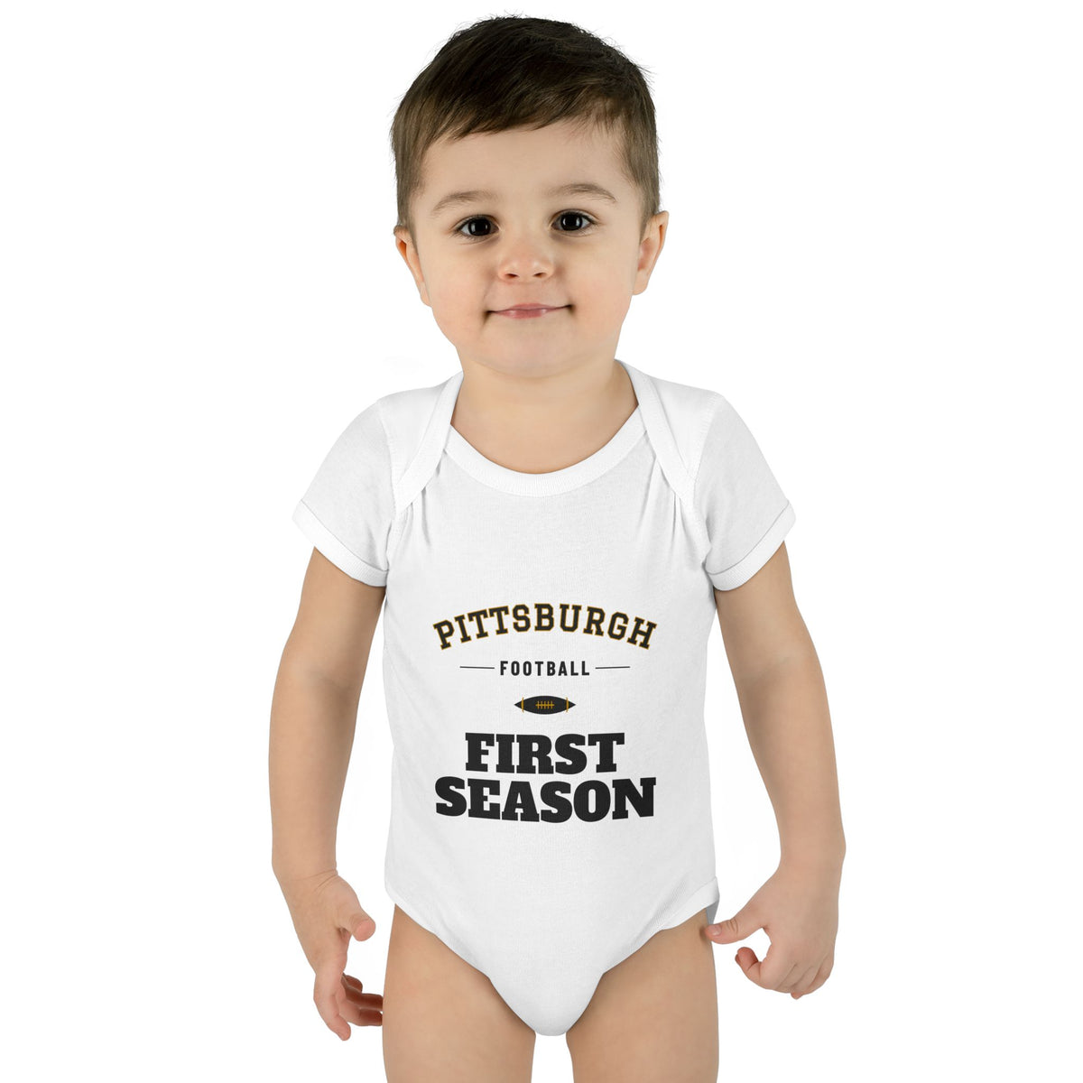 First Season Baby Bodysuit — Pittsburgh Football Edition