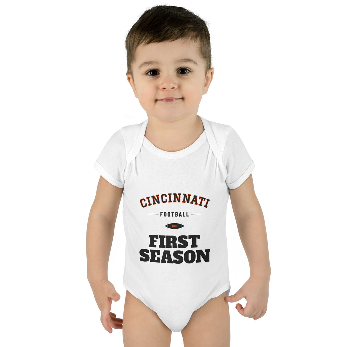 First Season Baby Bodysuit — Cincinnati Football Edition