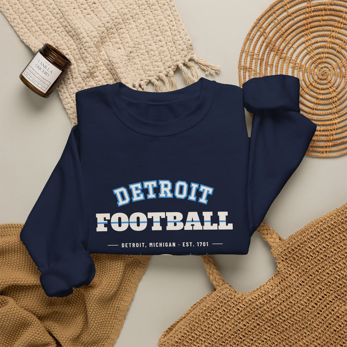 Retro Varsity Sweatshirt — Detroit Football Edition