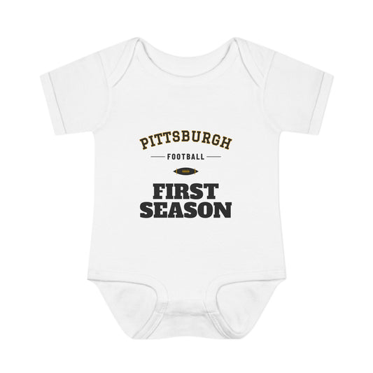 First Season Baby Bodysuit — Pittsburgh Football Edition
