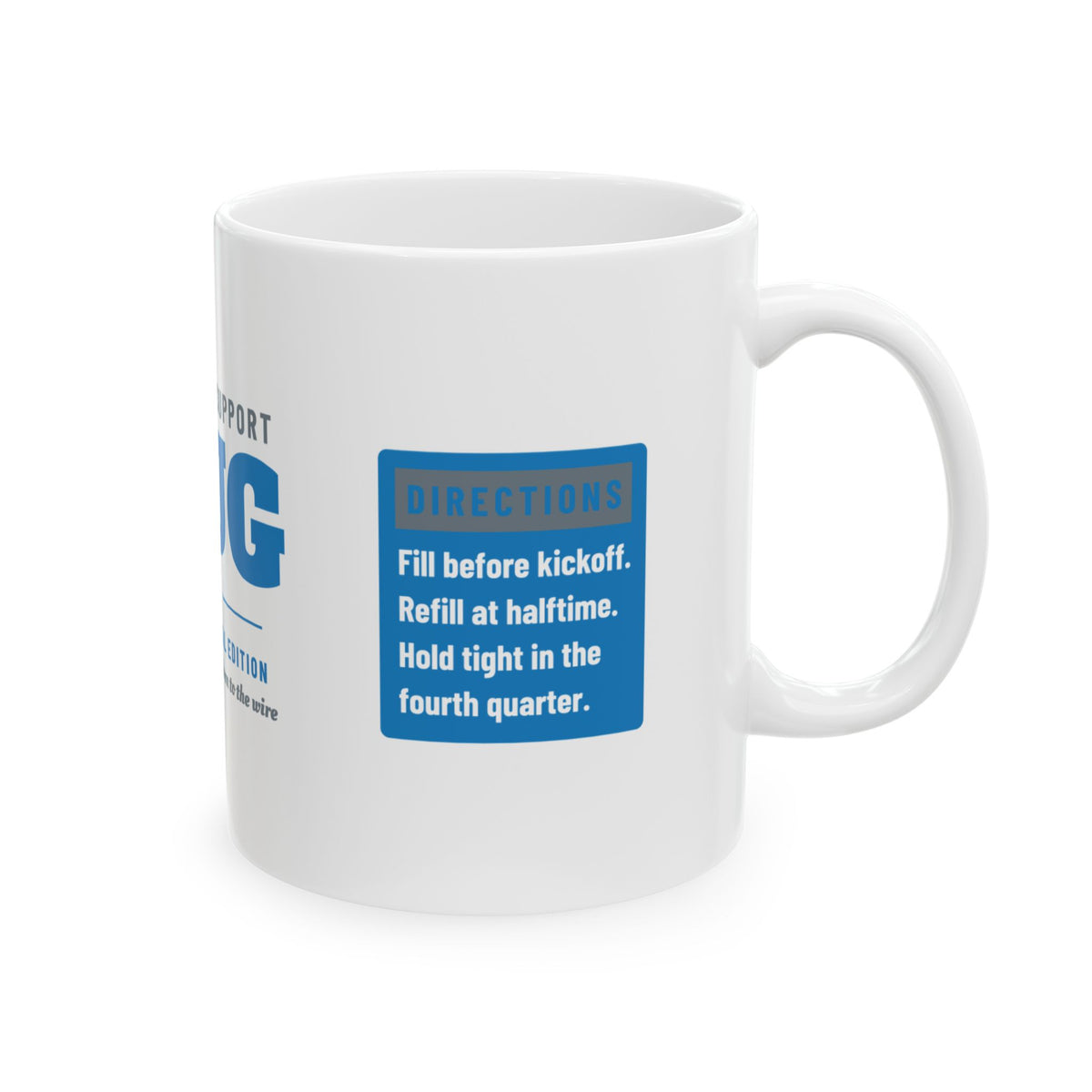 Emotional Support Mug — Detroit Football Edition