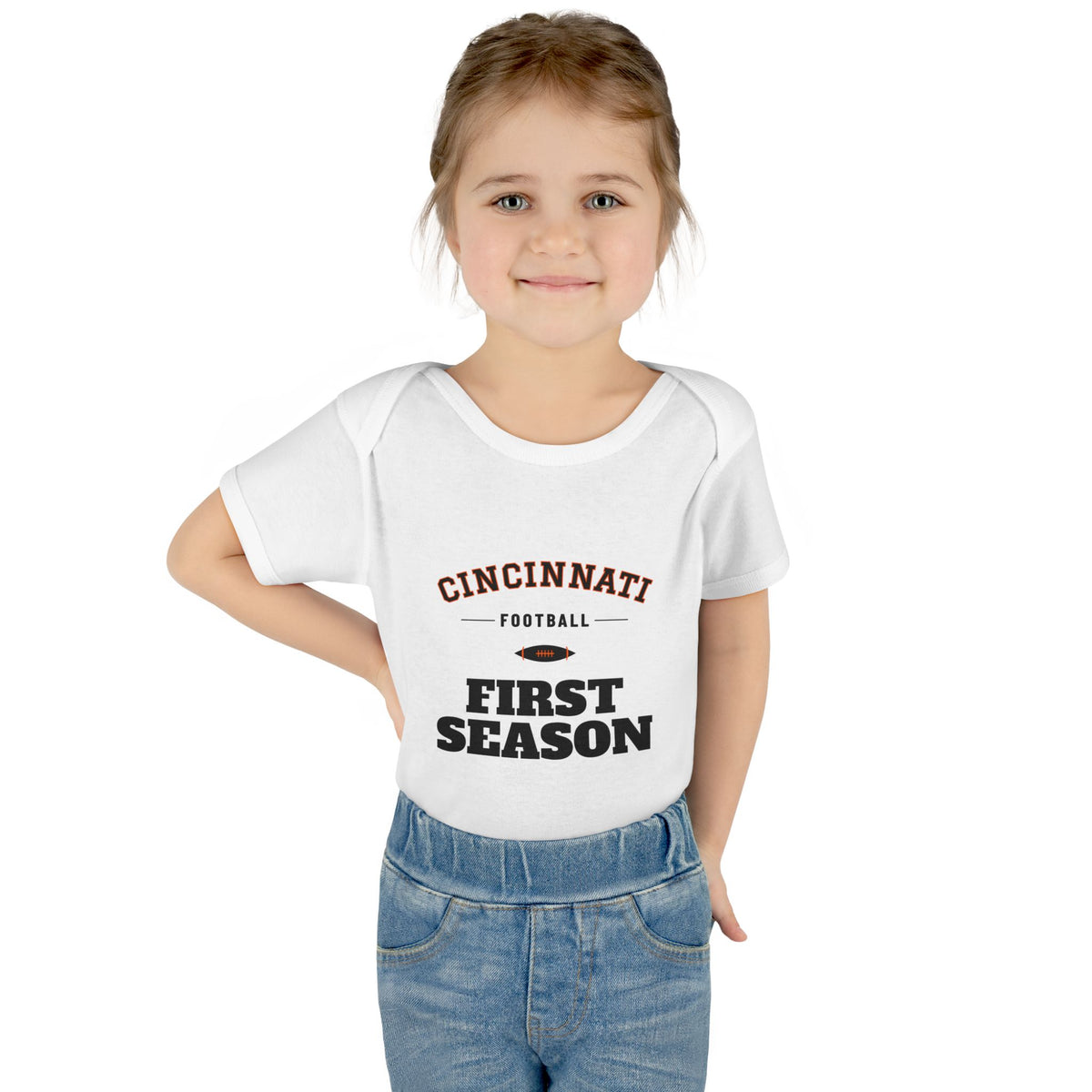 First Season Baby Bodysuit — Cincinnati Football Edition