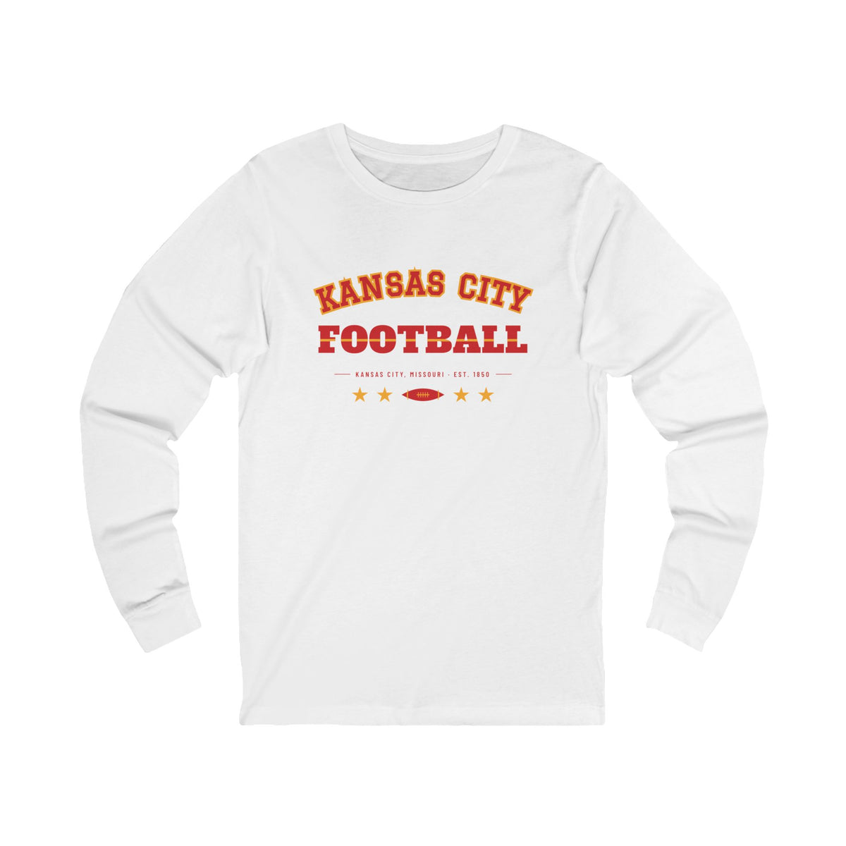 Retro Varsity Long Sleeve Tee — Kansas City Football Edition