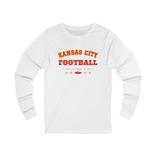 Retro Varsity Long Sleeve Tee — Kansas City Football Edition