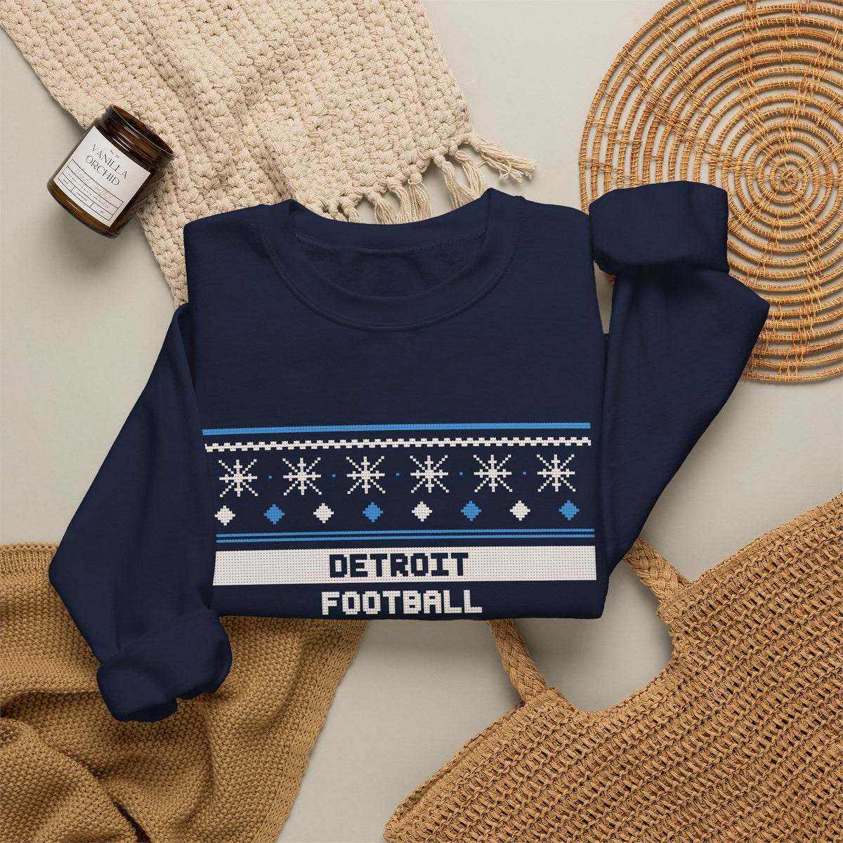 Ugly Sweater Sweatshirt — Detroit Football Edition