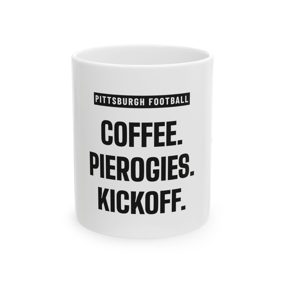 Coffee Pierogies Kickoff Mug — Pittsburgh Football Edition