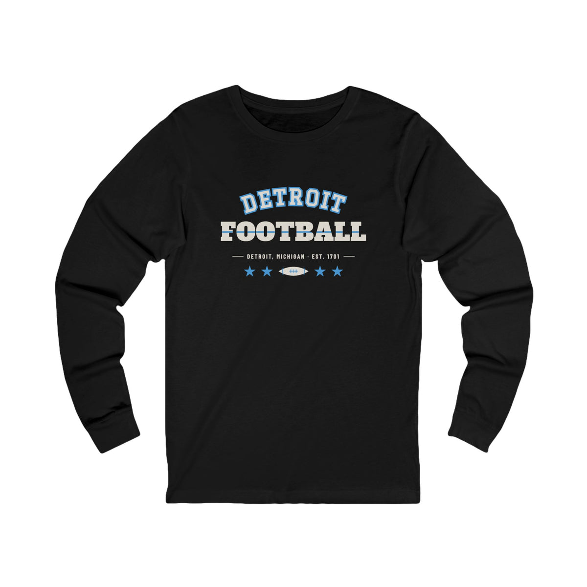Retro Varsity Long Sleeve Tee — Detroit Football Edition