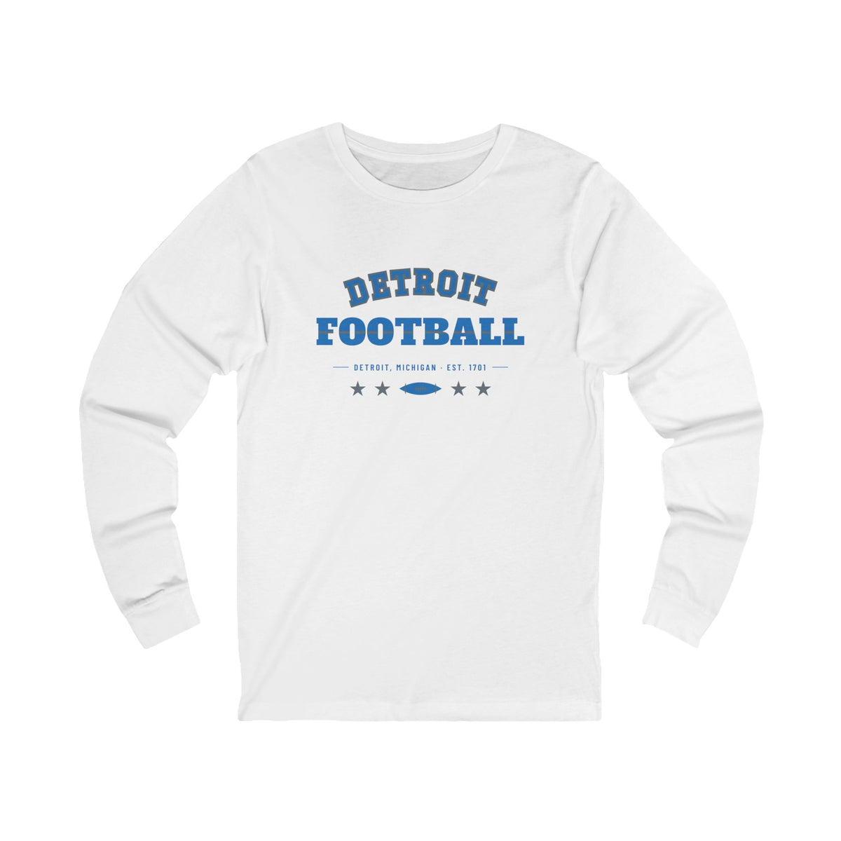 Retro Varsity Long Sleeve Tee — Detroit Football Edition