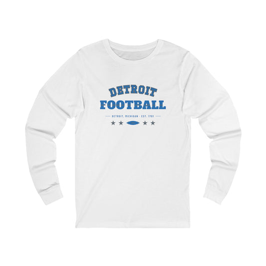 Retro Varsity Long Sleeve Tee — Detroit Football Edition