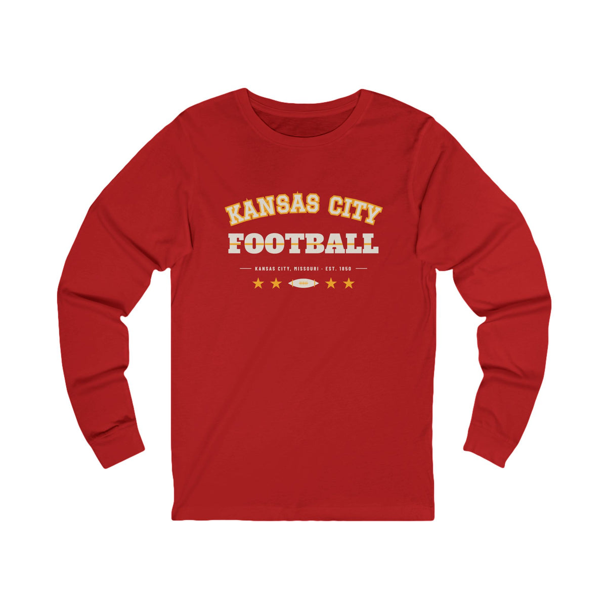 Retro Varsity Long Sleeve Tee — Kansas City Football Edition