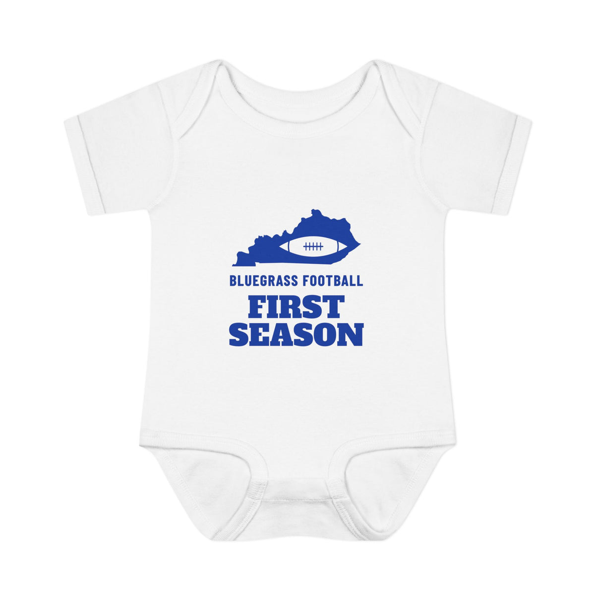 Bluegrass Football First Season Baby Bodysuit — KY Edition