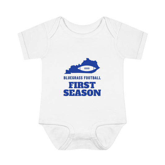 Bluegrass Football First Season Baby Bodysuit — KY Edition