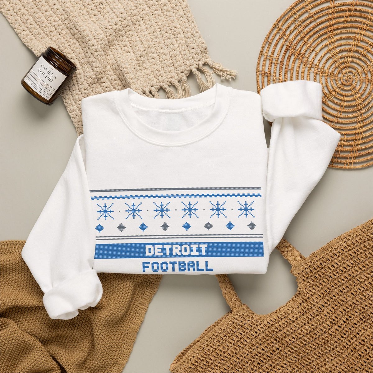 Ugly Sweater Sweatshirt — Detroit Football Edition