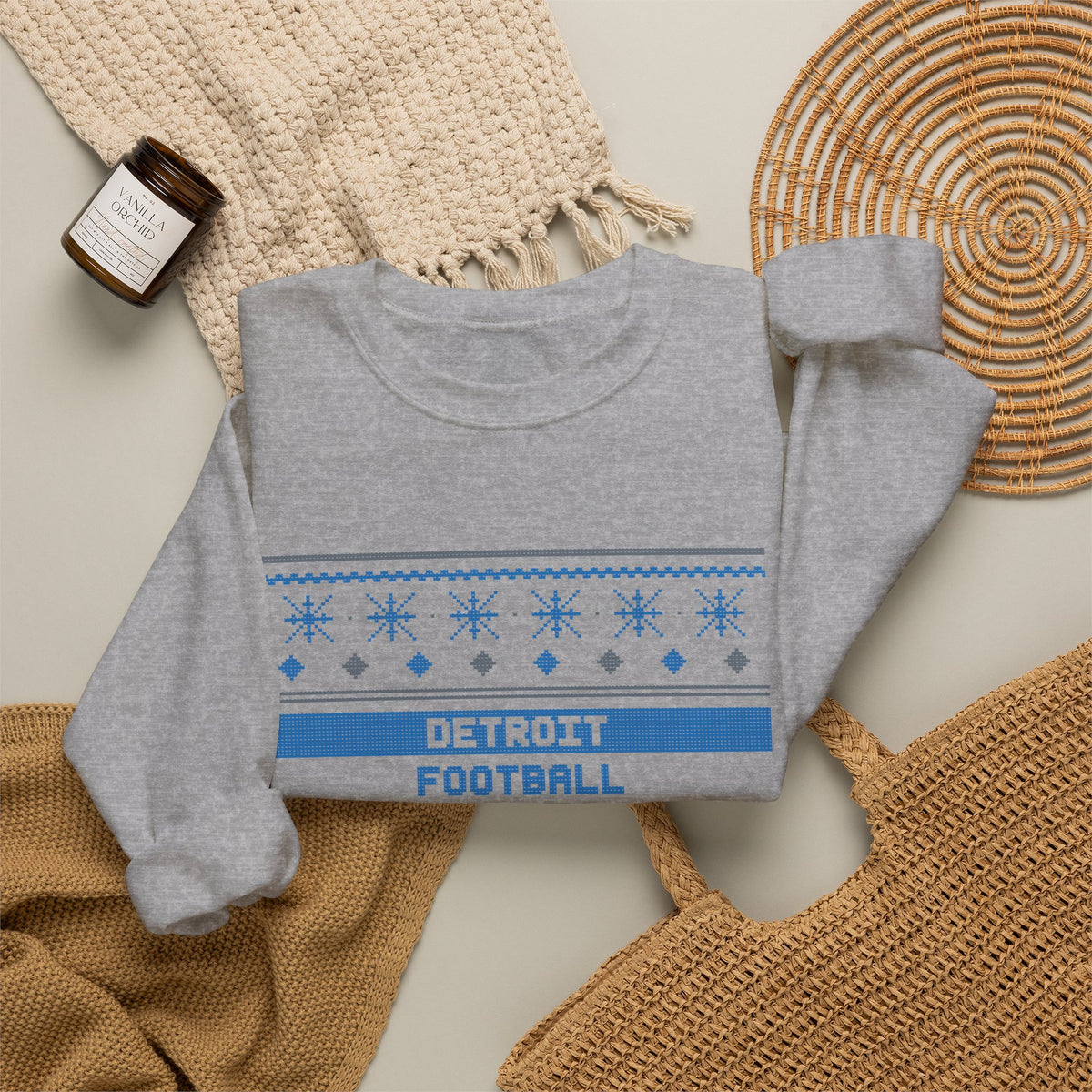 Ugly Sweater Sweatshirt — Detroit Football Edition