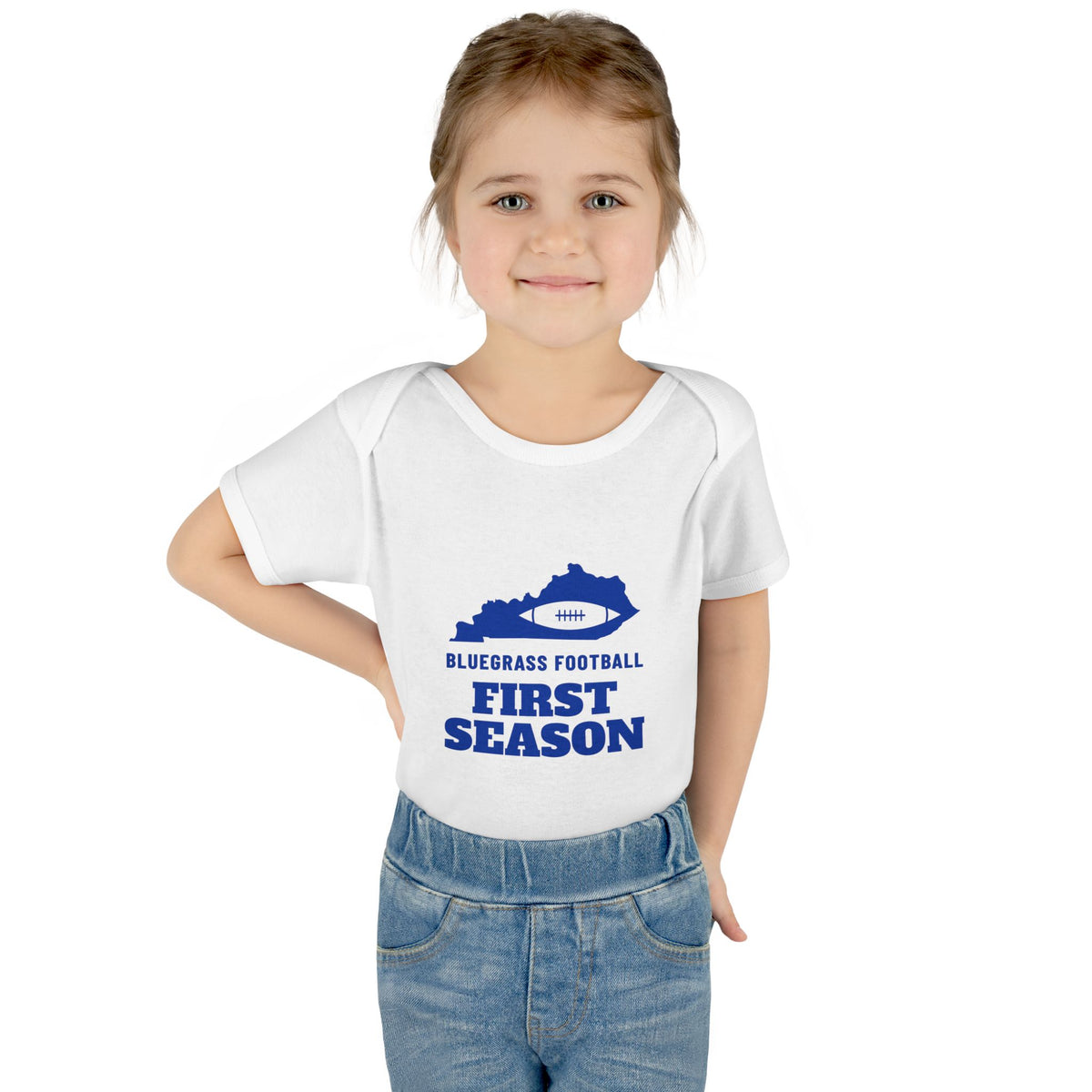 Bluegrass Football First Season Baby Bodysuit — KY Edition