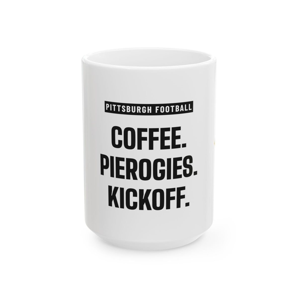 Coffee Pierogies Kickoff Mug — Pittsburgh Football Edition
