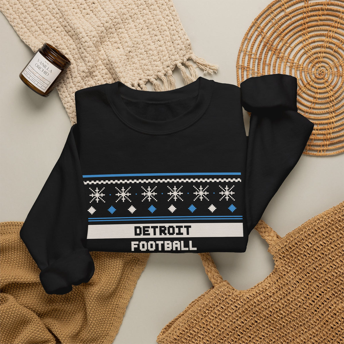 Ugly Sweater Sweatshirt — Detroit Football Edition