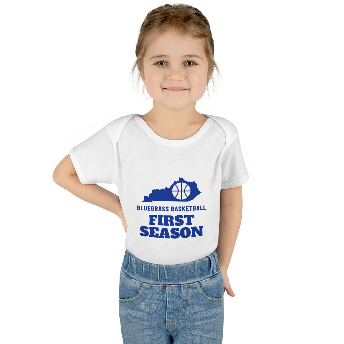 Bluegrass Basketball First Season Baby Bodysuit — KY Edition