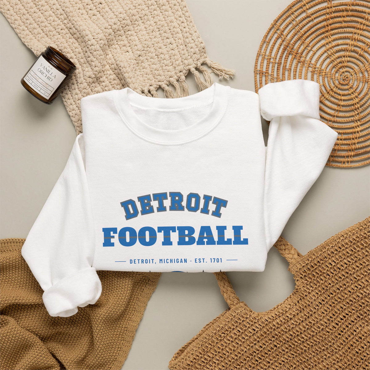 Retro Varsity Sweatshirt — Detroit Football Edition