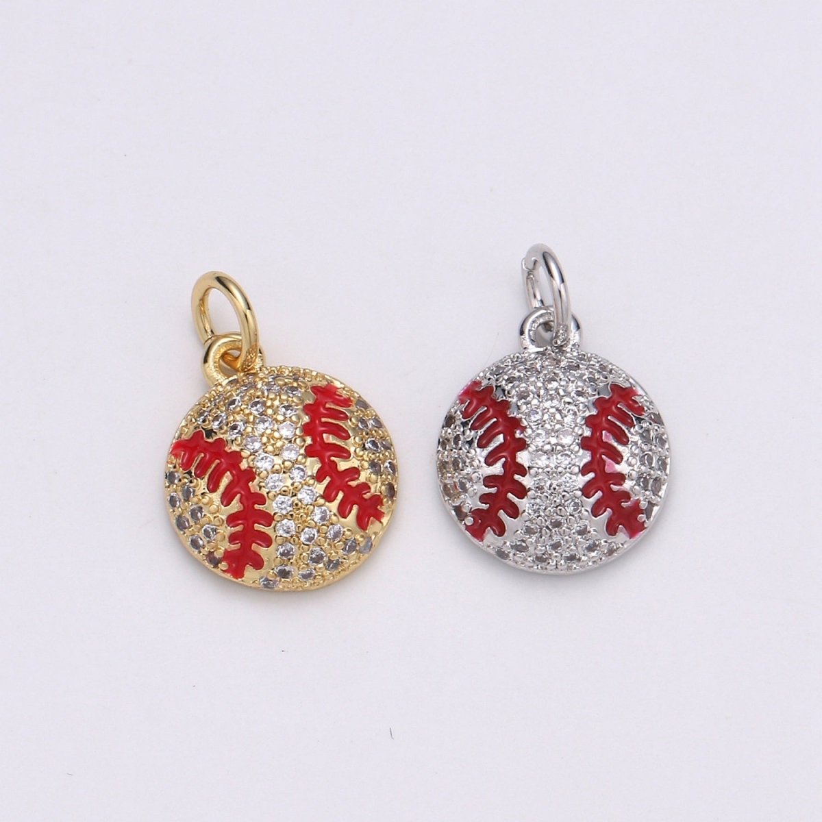 Baseball Gold Filled Charm Sports Ball Pendant for Necklace Bracelet Earring - D-00725