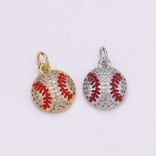 Baseball Gold Filled Charm Sports Ball Pendant for Necklace Bracelet Earring - D-00725